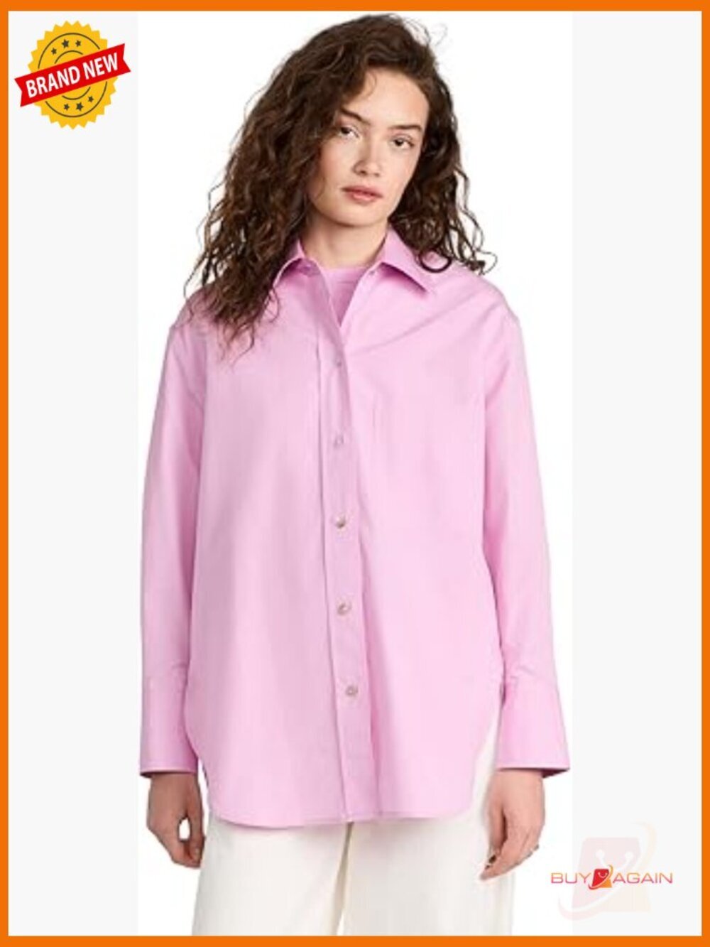 Oversized Long Sleeve Button Down Shirt with Chest Pocket